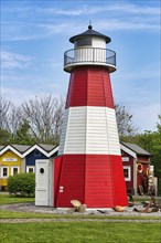 Miniature lighthouse in the museum courtyard