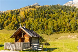 Chapel in the Karwendel Mountains with autumn colours
