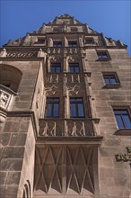 Multi-storey oriel in neo-Gothic style 1888 from the historic Hotel Deutscher Kaiser