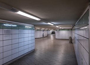 Empty corridors at Schillingstrasse underground station