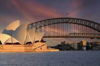 Sydney Opera House seen from the Harbour Bridge
