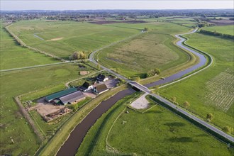 Aerial view of the Hunte in the Ochsenmoor at Duemmer