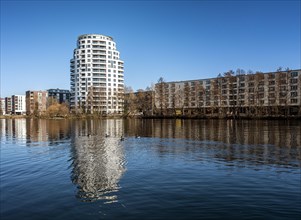 Residential buildings in the new development area of Spandau Wasserstadt on the Havel