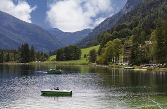 Pedal boats and rowing boats on the Hintersee