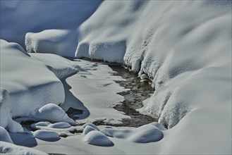 Stream of water onMount Kitzsteinhorn in winter