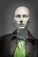Androgynous mannequin with jacket