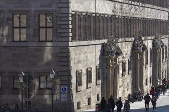 West facade of the Old Town Hall with the 3 entrance portals from 1616