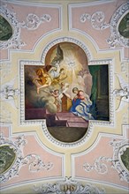 Ceiling fresco by Jakob Huwyler I. Holy Spirit Parish Church