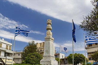 Obelisk at a roundabout in Agios Nikolaos