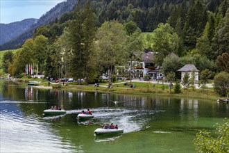 Pedal boats and rowing boats on the Hintersee