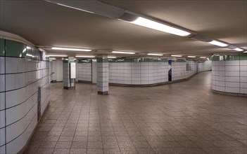 Empty corridors at Schillingstrasse underground station