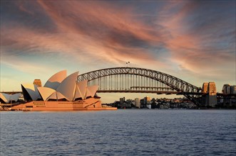 Sydney Opera House seen from the Harbour Bridge