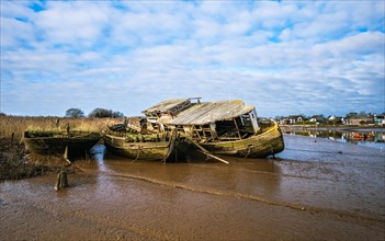 Old Boat Wrecks on the River Exe in Topsham