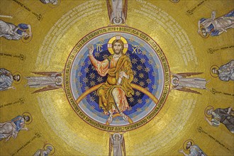 Dome ceiling inside Saint Sava Church in Belgrade