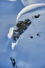 Sow covered rock and snowdrifts on Mount Kitzsteinhorn