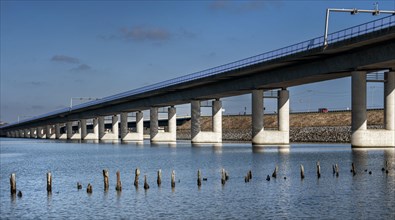 The Ruegen Bridge on the Ruegen Dam between the island and Stralsund