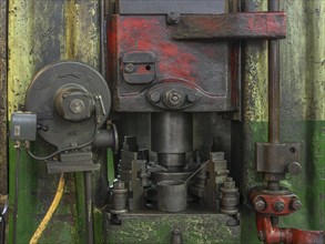 Detail of a screw press in the drop forge in a former valve factory