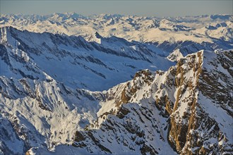 View from Mount Kitzsteinhorn on snow covered mountains