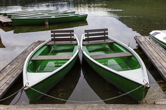 Empty rowing boats at Hintersee