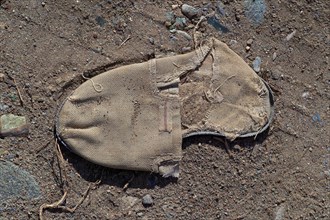Men's canvas shoe on the ground