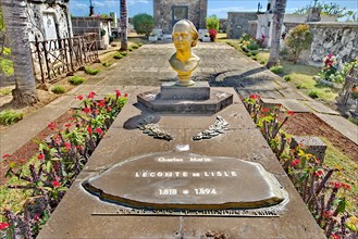 Grave of the French writer Charles Leconte de Lisle in Saint Paul