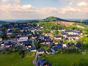 Aerial view of the spa town of Altenberg in the district of Saechsische Schweiz-Osterzgebirge