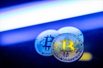 Bitcoins are golden coins and a new cryptocurrency