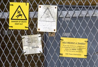 Help Prevent a Tragedy warning signs on electricity substation