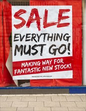 Sale Everything Must Go stock clearance shop window sales poster