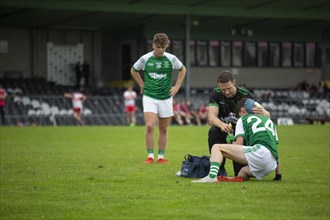 Gaelic football player hurt during a competitive match