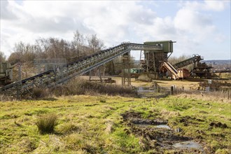 Conveyor belt quarrying machinery now disused