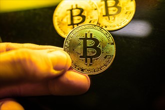 Golden coins called Bitcoins