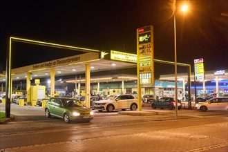 Cars refuelling at a petrol station