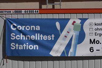 Corona test station at petrol station