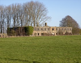 Derelict ruined buildings at former military base of RAF Yatesbury