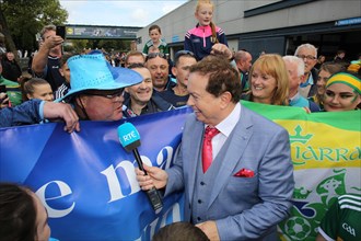 All Ireland football final fever in Dublin as Marty Morrissey interviews fans gathering for the big game Dublin