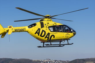 ADAC rescue helicopter Christoph 40 from Augsburg Hospital during take-off