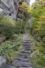 Steep stairs between rocks