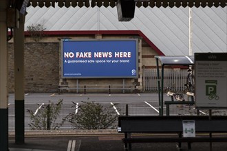 No Fake News Here advertising billboard by Global