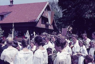 Corpus Christi procession in Wackersberg near Bad Toelz