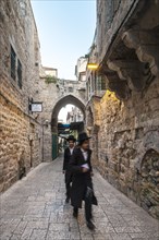 Orthodox Jews during Shabbat in the Old Town of Jerusalem