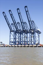 Gantry cranes on quayside at Port of Felixstowe