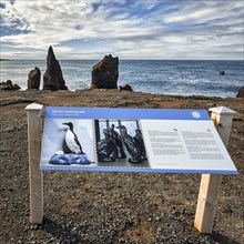 Information board on the coast