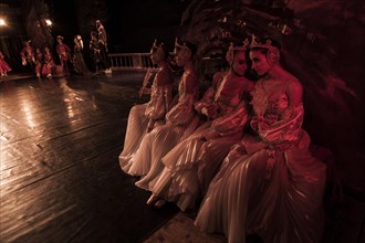 Ballet dancers during the performance of Tchaikovskys the Nutcracker in St. Petersburg