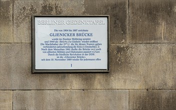 Memorial plaque at the Glienicke Bridge