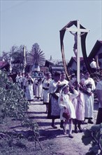 Corpus Christi procession in Wackersberg near Bad Toelz