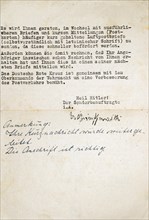 Letter from the German Red Cross