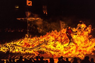 The spectacular burning of the ship during the annual Up Helly AA festival in Lerwick