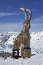 Wooden ibex figure