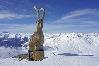 Wooden ibex figure
